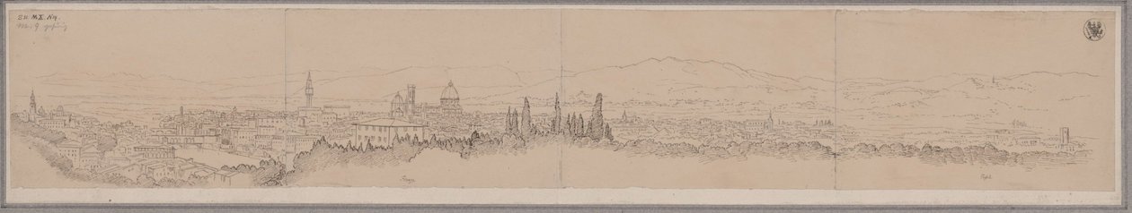 Panoramablick auf Florenz und Fiesole von Karl Friedrich Schinkel