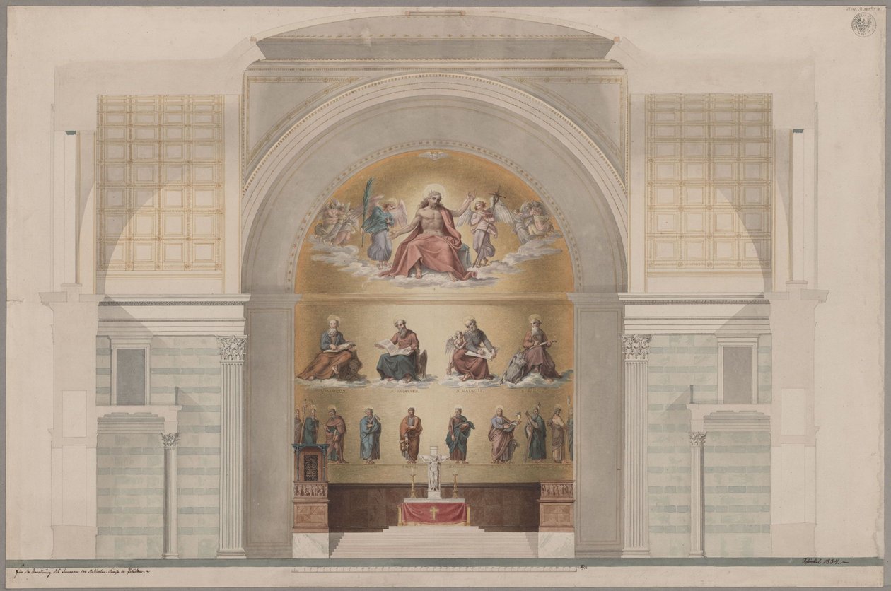 Potsdam. Nikolaikirche. Entwurf zur Ausmalung der Apsis von Karl Friedrich Schinkel