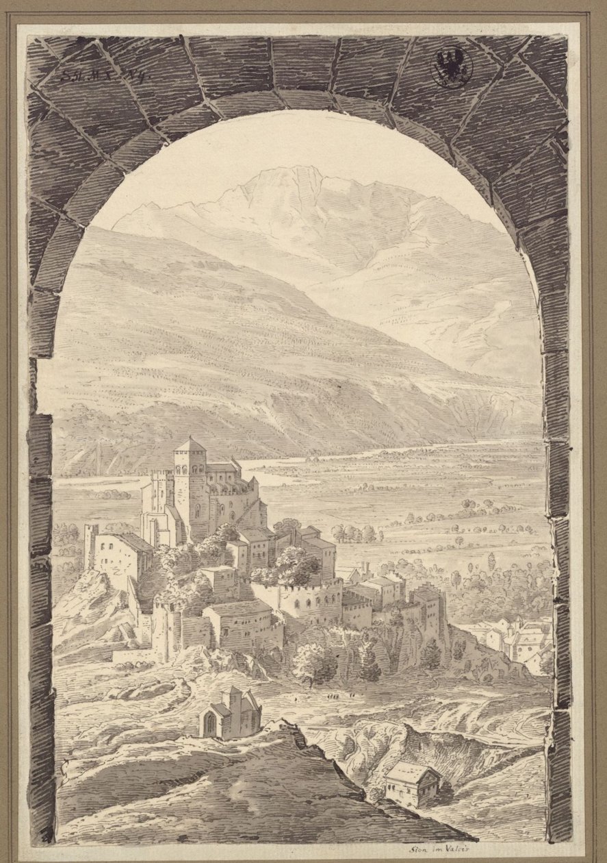 Sion im Schweizer Kanton Wallis von Karl Friedrich Schinkel