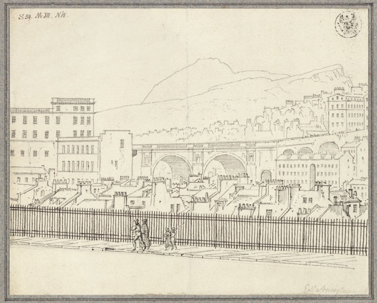 Stadtansicht von Edinburgh mit Brücke von Karl Friedrich Schinkel