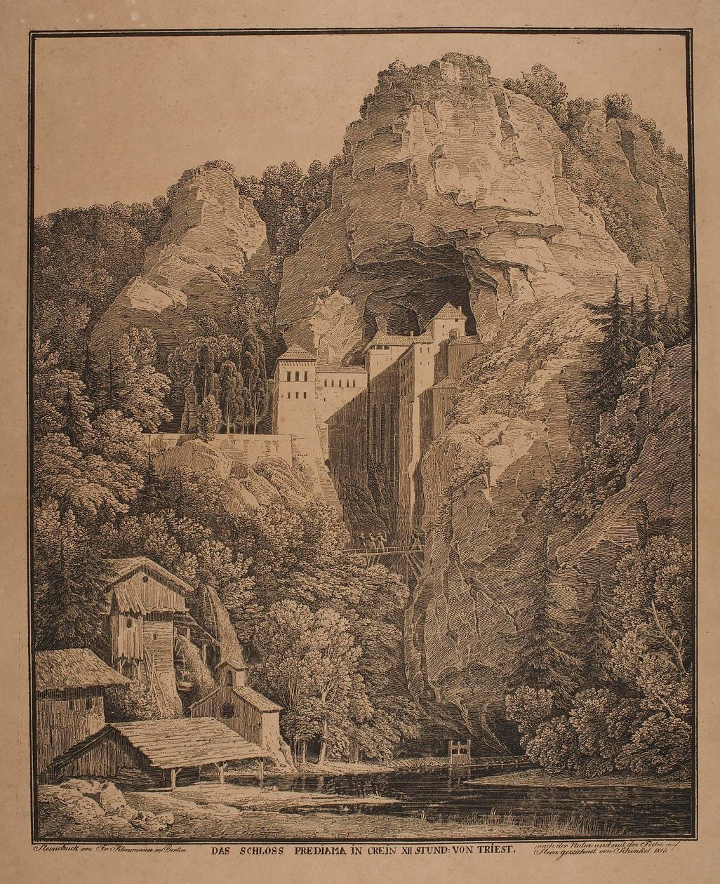 Die Burg Predjama bei Triest von Karl Friedrich Schinkel