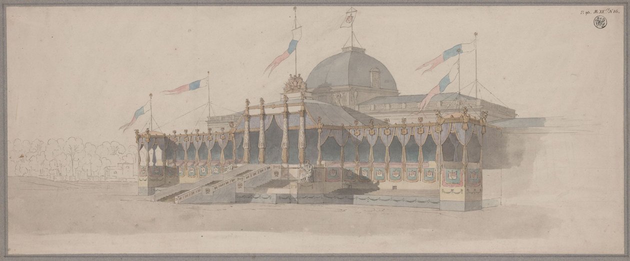 Zelt für die feierliche Übergabe der Legionsadler auf dem Marsfeld in Paris am 5. Dezember 1804 von Karl Friedrich Schinkel
