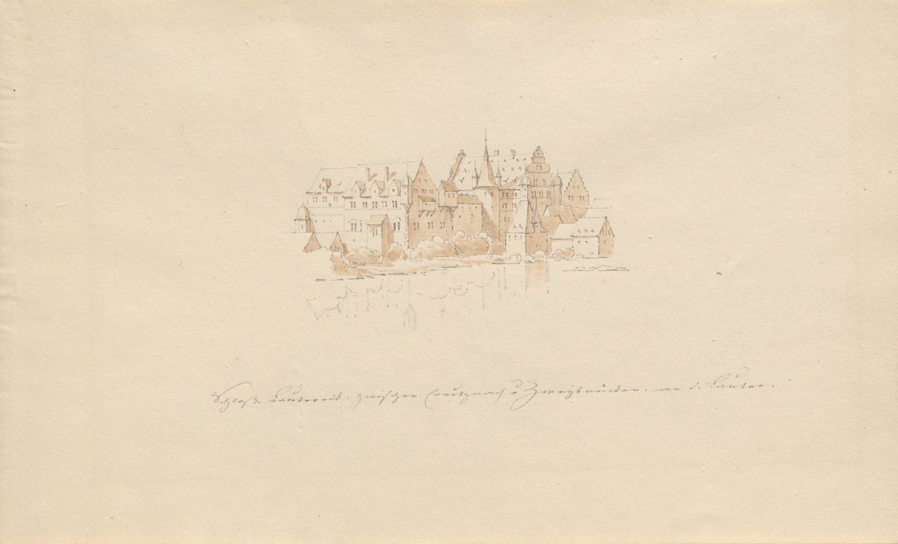 Schloss Lauter zwischen Creutznach und Zweibrücken an der Lauter von Karl Julius Von Leypold