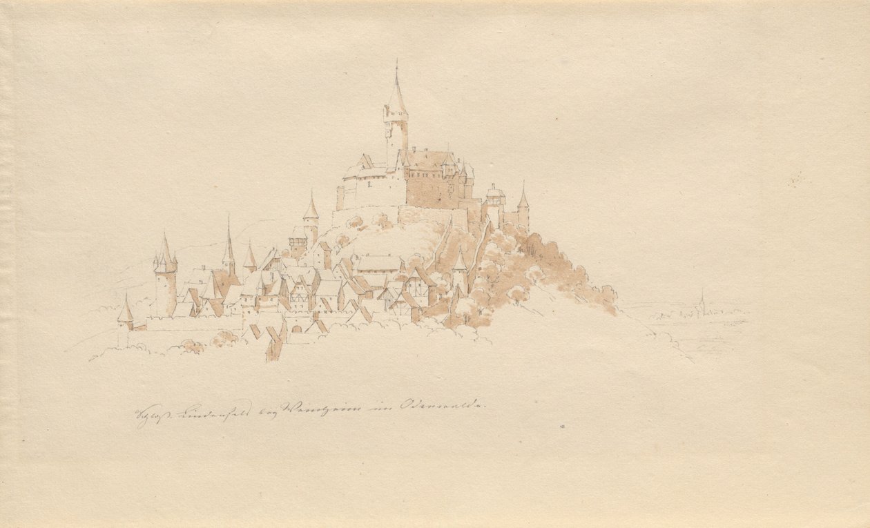 Schloss Lindenfels bei Weinheim im Odenwald von Karl Julius Von Leypold