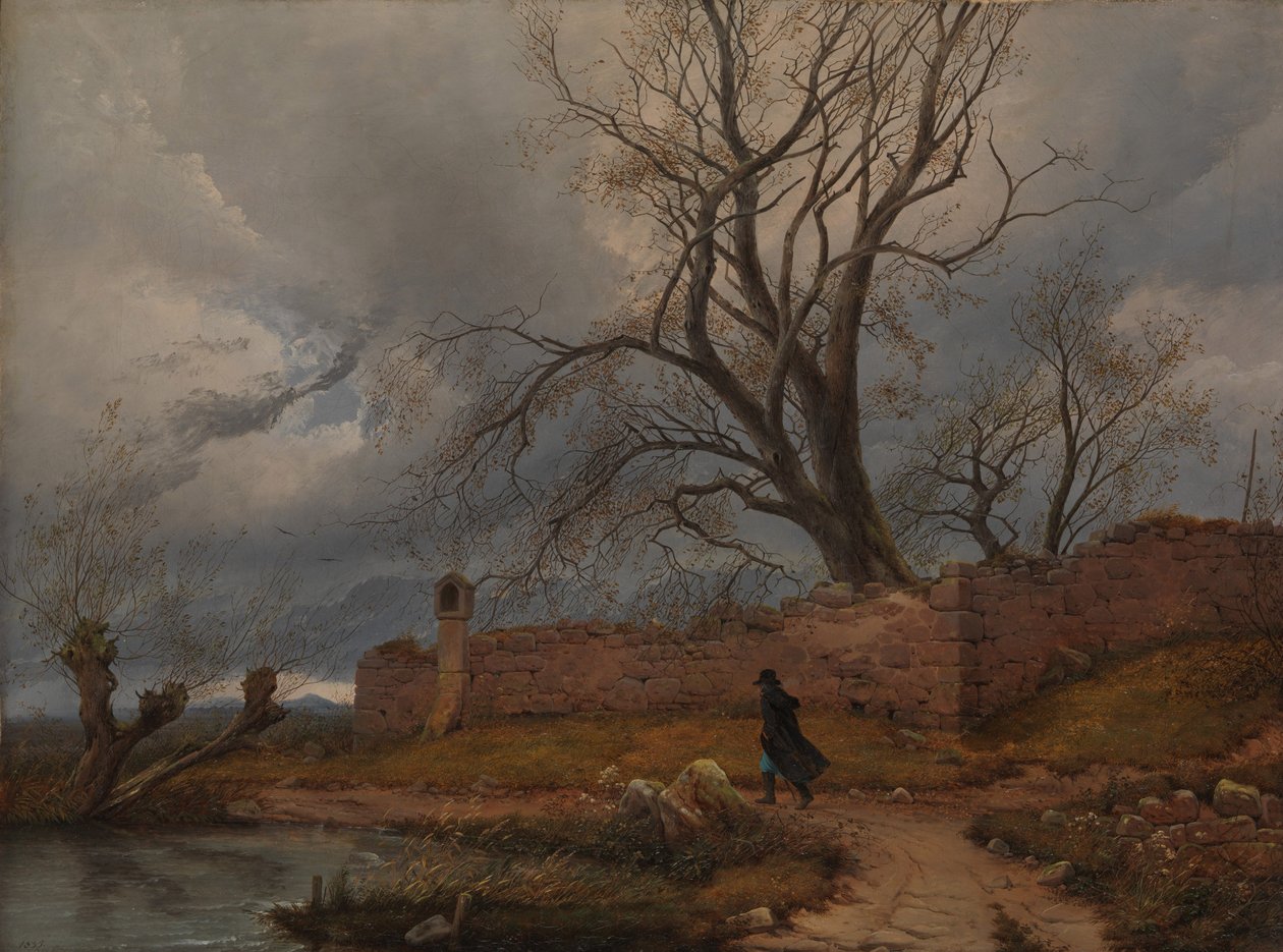 Wanderer im Sturm von Karl Julius Von Leypold