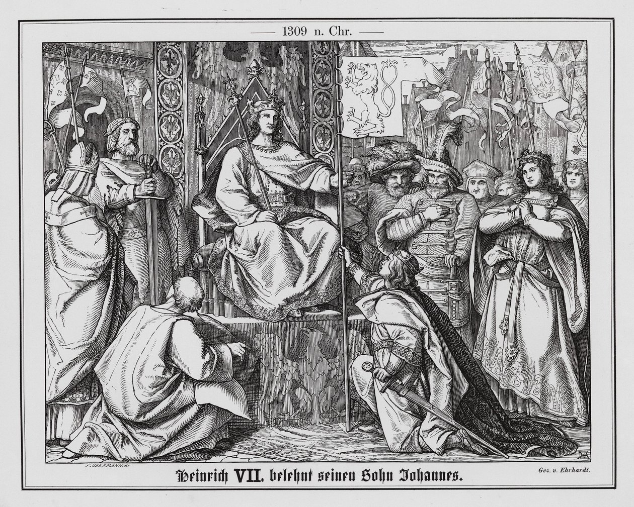 König Heinrich VII. von Deutschland ruft seinen Sohn, Johann von Böhmen, zurück von Karl Ludwig Adolf Ehrhardt
