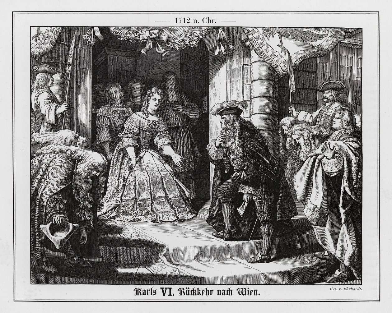 Rückkehr des Heiligen Römischen Kaisers Karl VI. nach Wien von Karl Ludwig Adolf Ehrhardt
