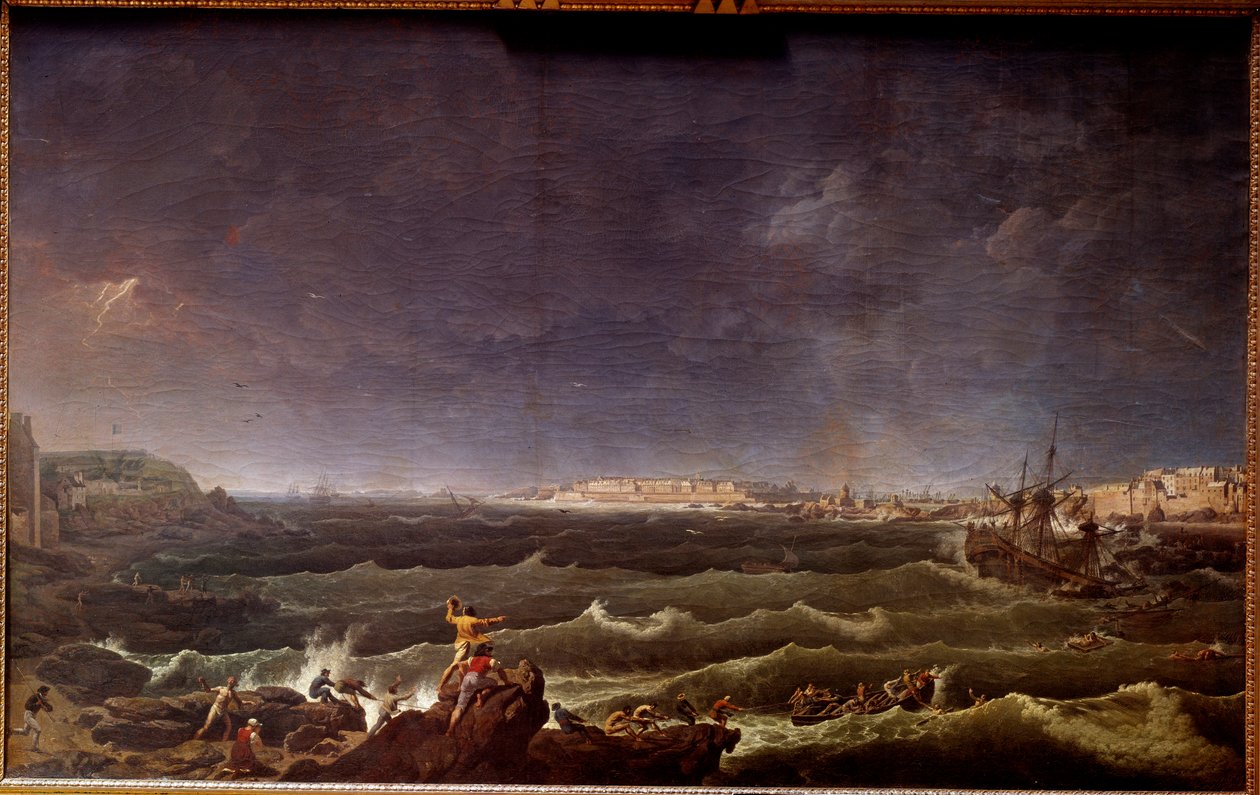 Sturm in der Reede von Saint Malo von Karl Ludwig Hackert