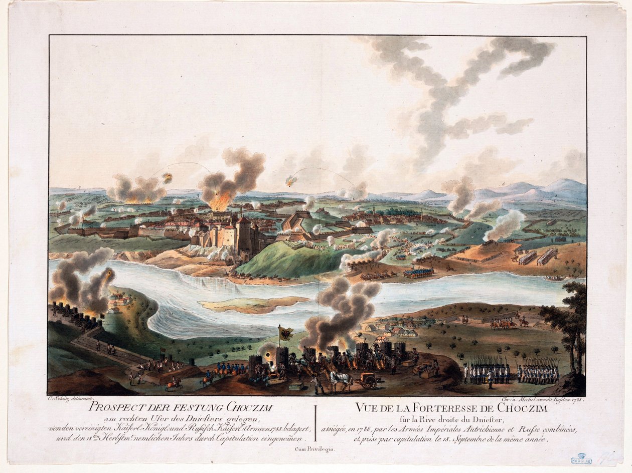 Die Belagerung von Khotyn (Ukraine) im Jahr 1788 von Karl von (after) Schutz