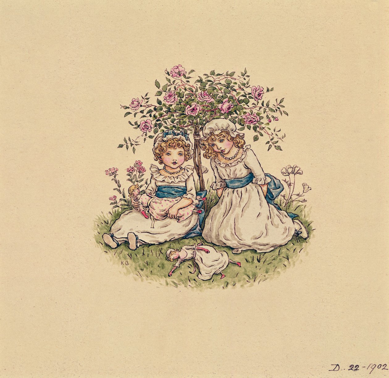 Illustration für den Valentinstag, 1902 von Kate Greenaway