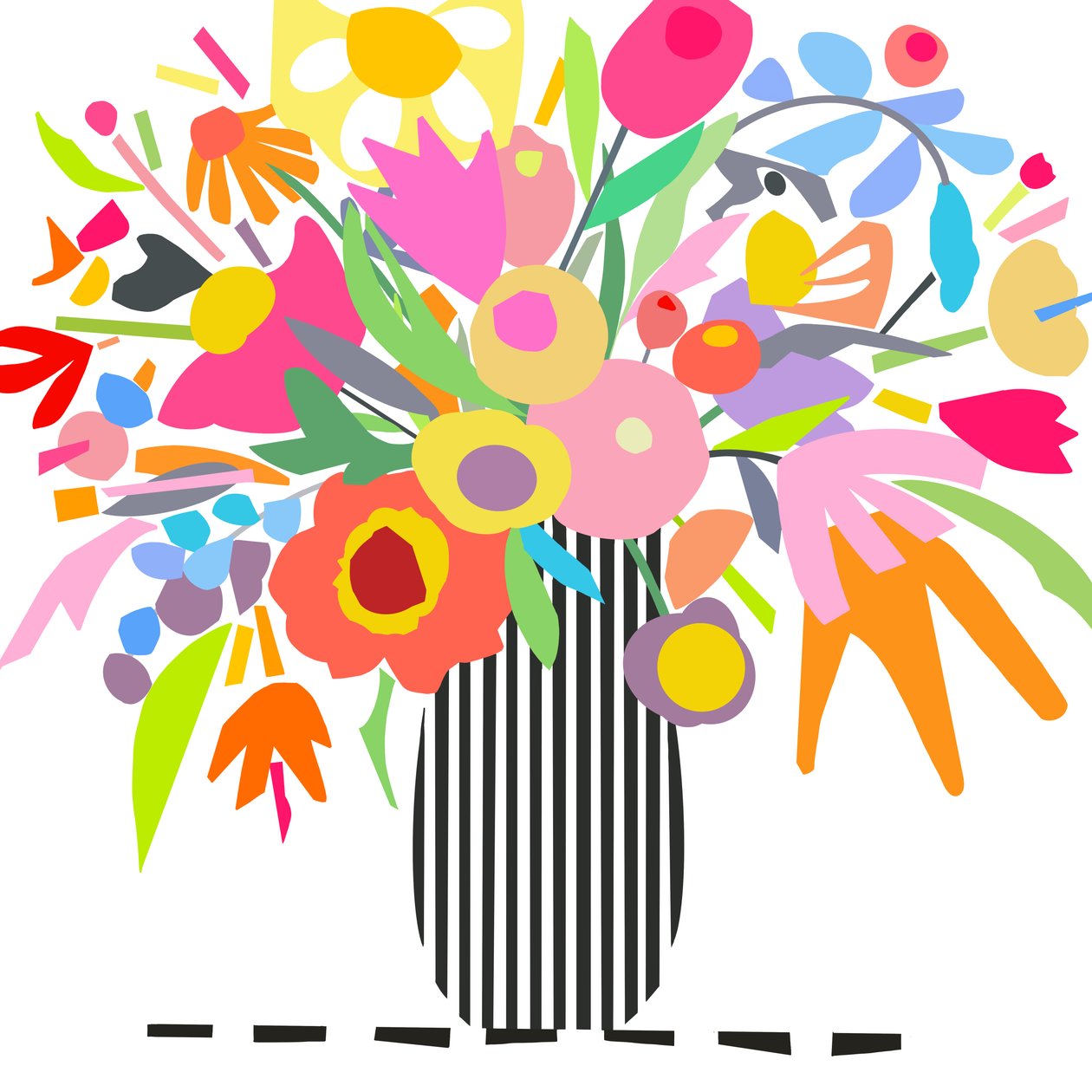 Blumen und Streifen 1 von Kathy Dunaway