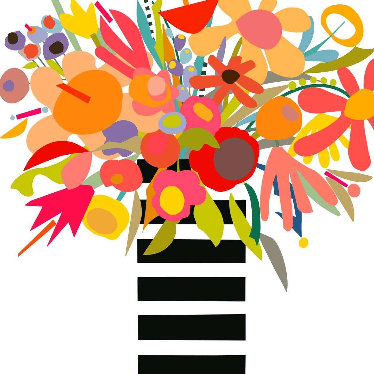 Blumen und Streifen 3 von Kathy Dunaway