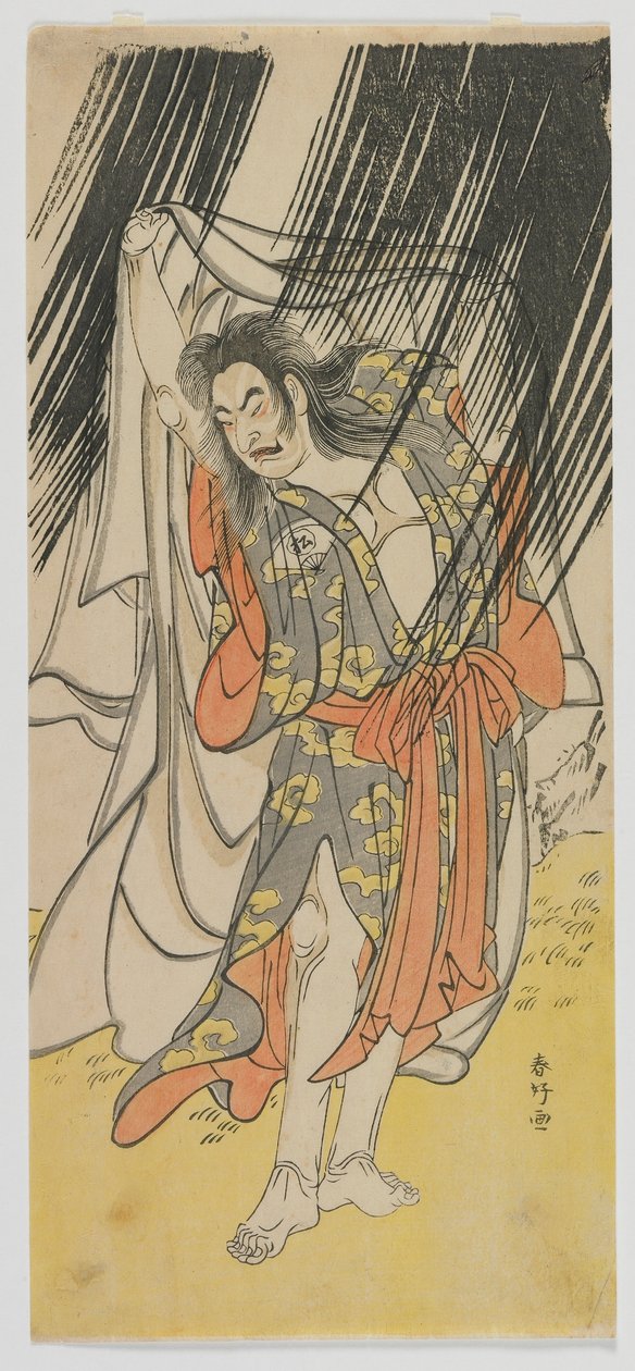 Der Schauspieler Onoe Matsusuke I als Priester Shunkan, Edo-Periode, späte 1770er Jahre von Katsukawa Shunko