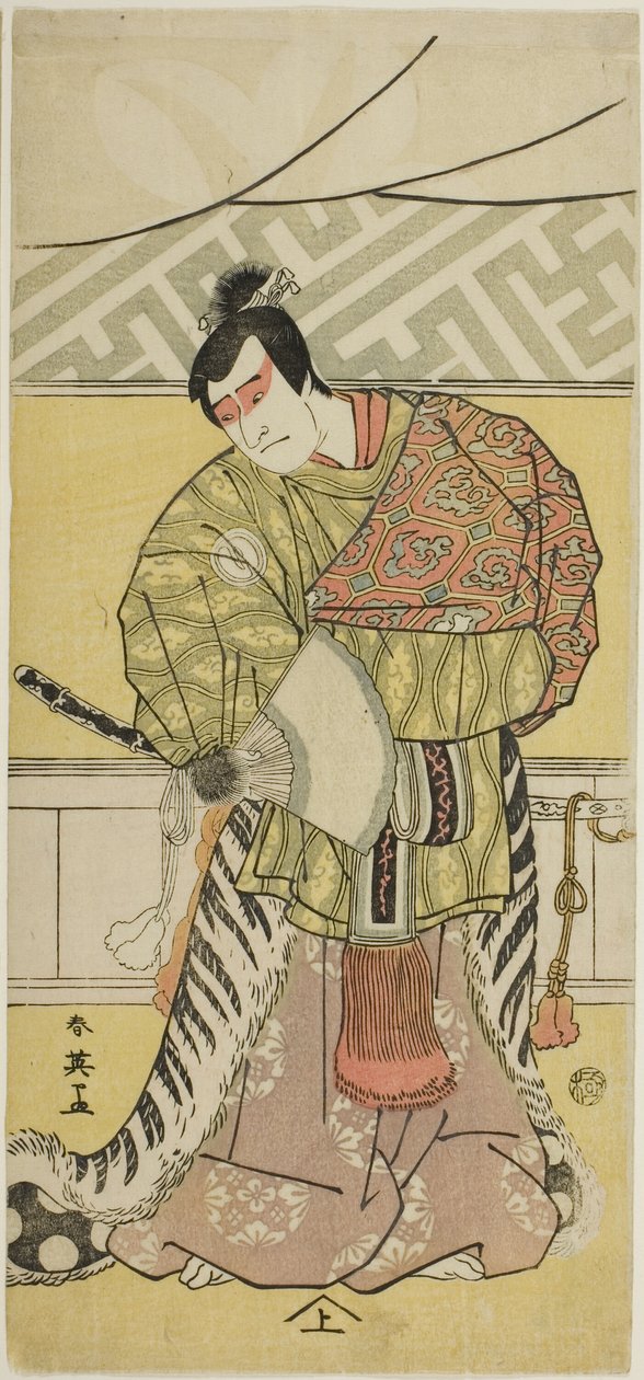 Schauspieler Sakata Hangorō III als Takechi Mitsuhide in „Muromacho-Chronik in Kana-Schrift“ von Katsukawa Shun