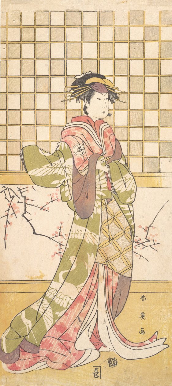 Ein Schauspieler des Iwai-Clans als Frau, ca. 1795 von Katsukawa Shun