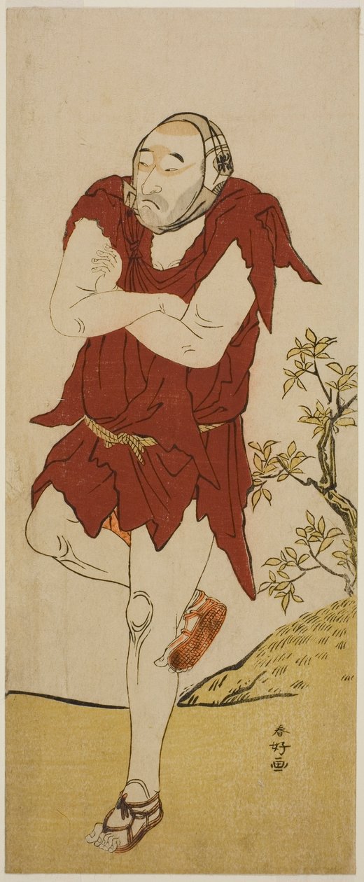Der Schauspieler Onoe Matsusuke I als Bettelmönch (Gannin Bozu) im Stück Keisei Ide no Yamabuki, aufgeführt im Nakamura-Theater im fünften Monat, 1787 von Katsukawa Shunkо̄
