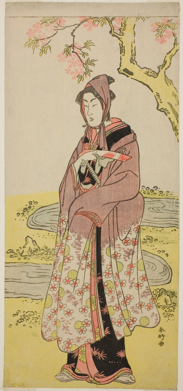Der Schauspieler Segawa Kikunojo III als Kumenosuke im Stück Keisei Natori Soga, aufgeführt im Kiri-Theater im zweiten Monat, 1788 von Katsukawa Shunkо̄