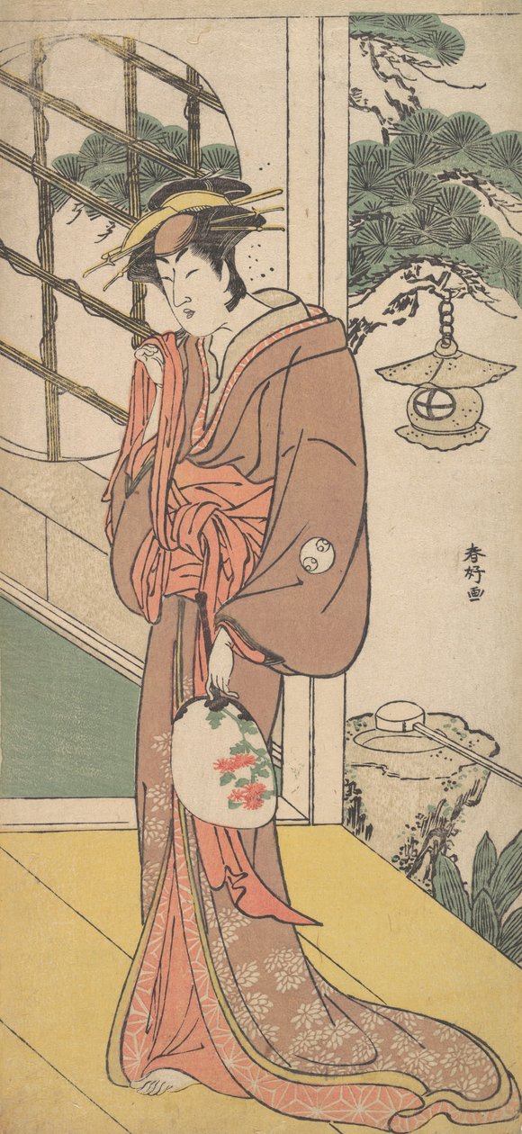 Arashi Ryuzo als große Frau auf der Engawa stehend, ca. 1789 von Katsukawa Shunko