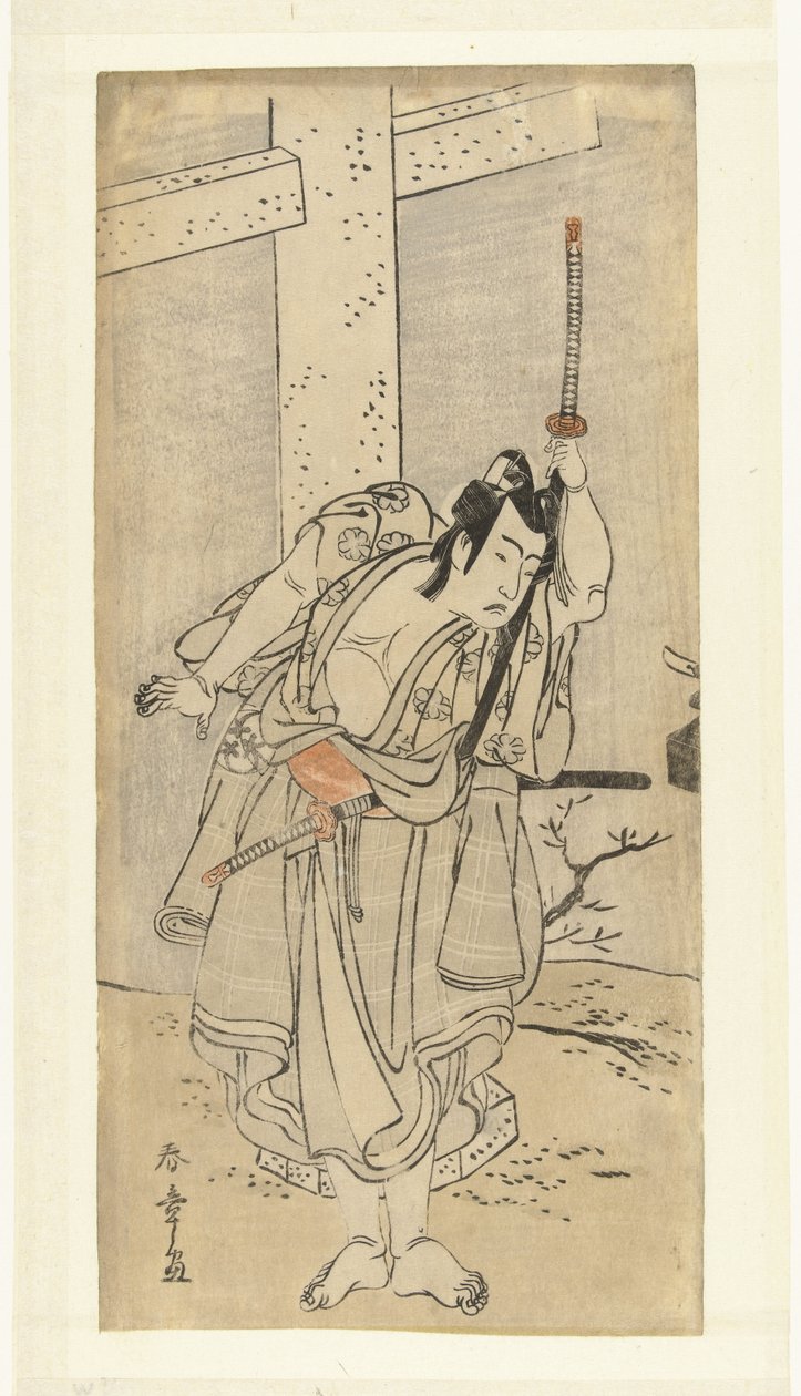Schauspieler Bando Mitsugoro I in der Rolle von Umeomaru von Katsukawa Shunsho
