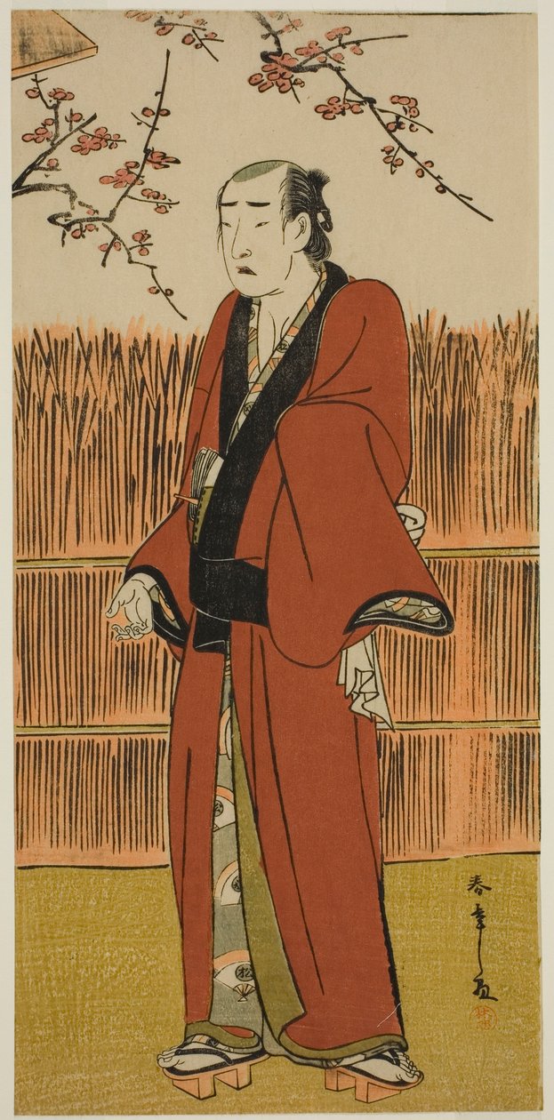 Der Schauspieler Onoe Matsusuke I als Baramon no Kichi im Stück Hatsumombi Kuruwa Soga, aufgeführt im Nakamura Theater im ersten Monat, 1780 von Katsukawa Shunsho