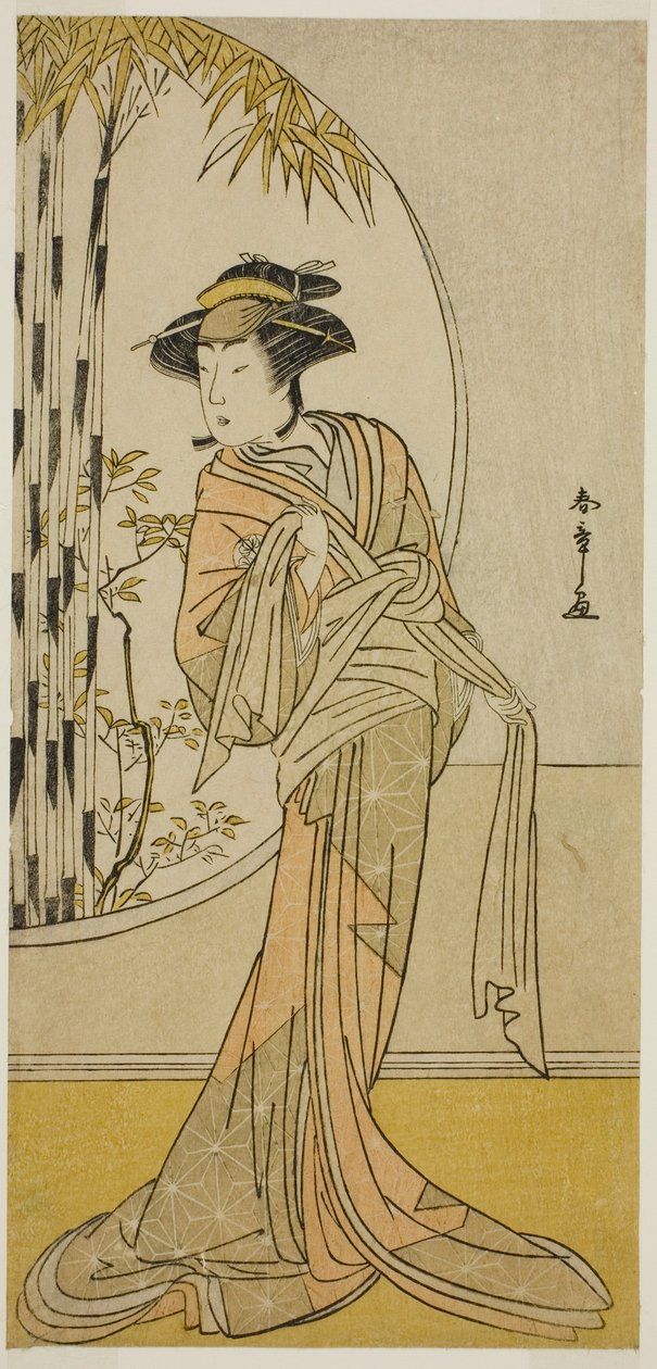 Der Schauspieler Tsuneyo II als Okaru im Stück Kanadehon Chushingura, aufgeführt im Morita-Theater im achten Monat, 1779 von Katsukawa Shunsho