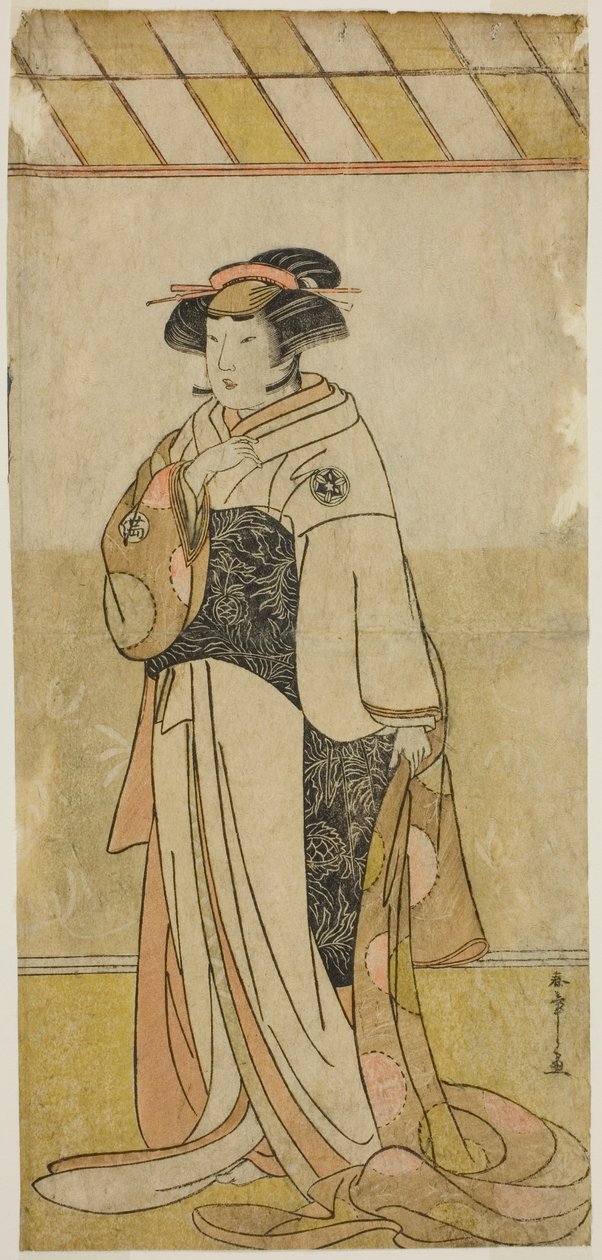 Der Schauspieler Yamashita Kinsaku II als Lady Manko (Manko Gozen) im Stück Hatsumombi Kuruwa Soga, aufgeführt im Nakamura Theater im ersten Monat, 1780 von Katsukawa Shunsho