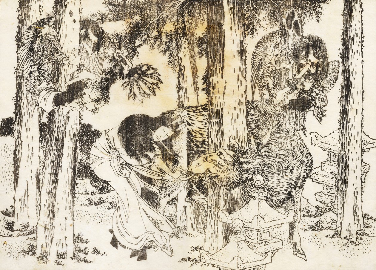 Eine Frau führt ein Fluchritual durch von Katsushika Hokusai