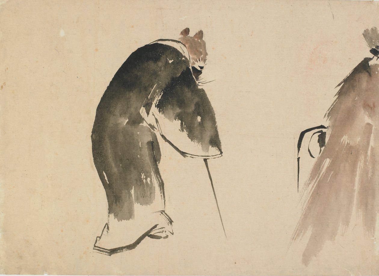 Eine alte Maus in einer schwarzen Robe von Katsushika Hokusai