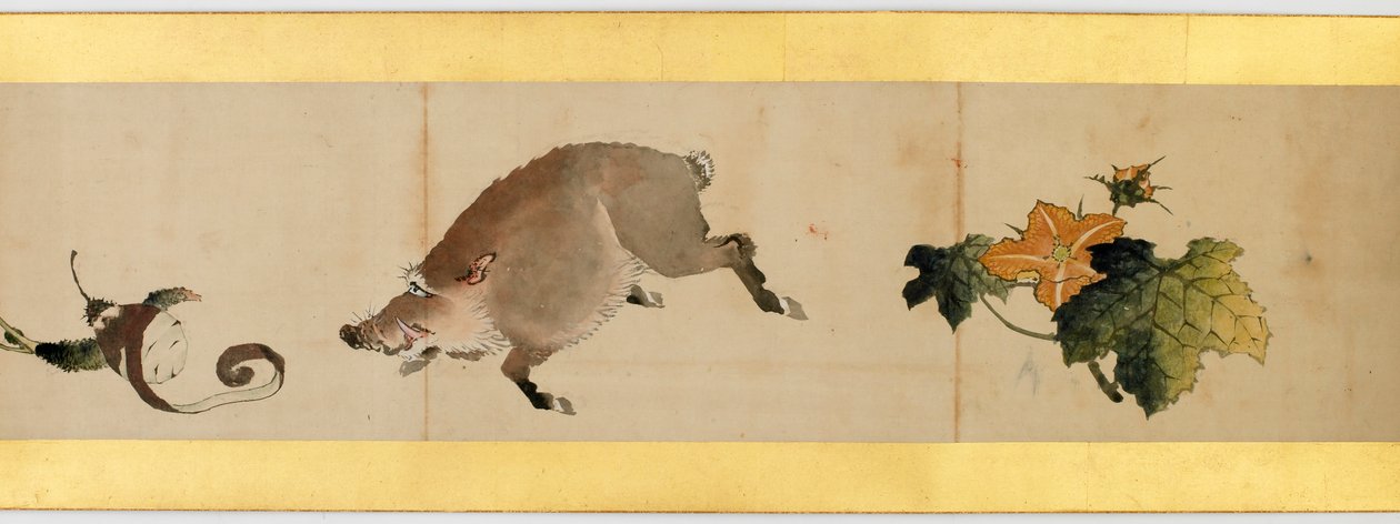 Detail der Bildrolle mit verschiedenen Bildern, Edo-Periode, 1839 von Katsushika Hokusai