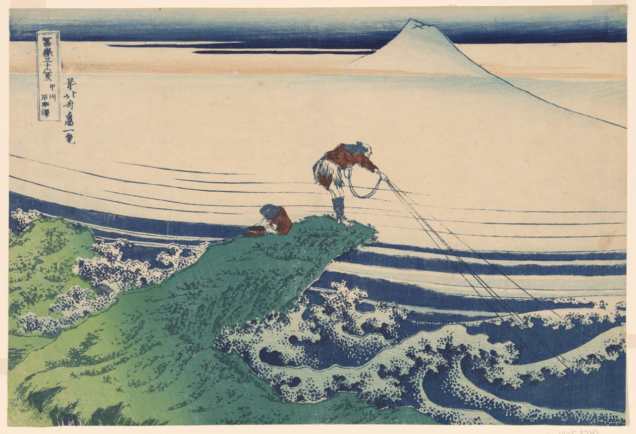 Kajikazawa in der Provinz Kai, aus der Serie "Sechsunddreißig Ansichten des Berges Fuji" von Katsushika Hokusai