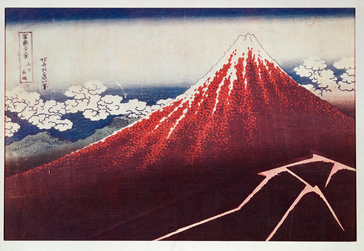 Blitz auf dem Berg Fujiyama von Katsushika Hokusai