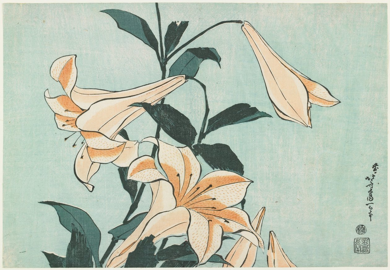 Lilien von Katsushika Hokusai