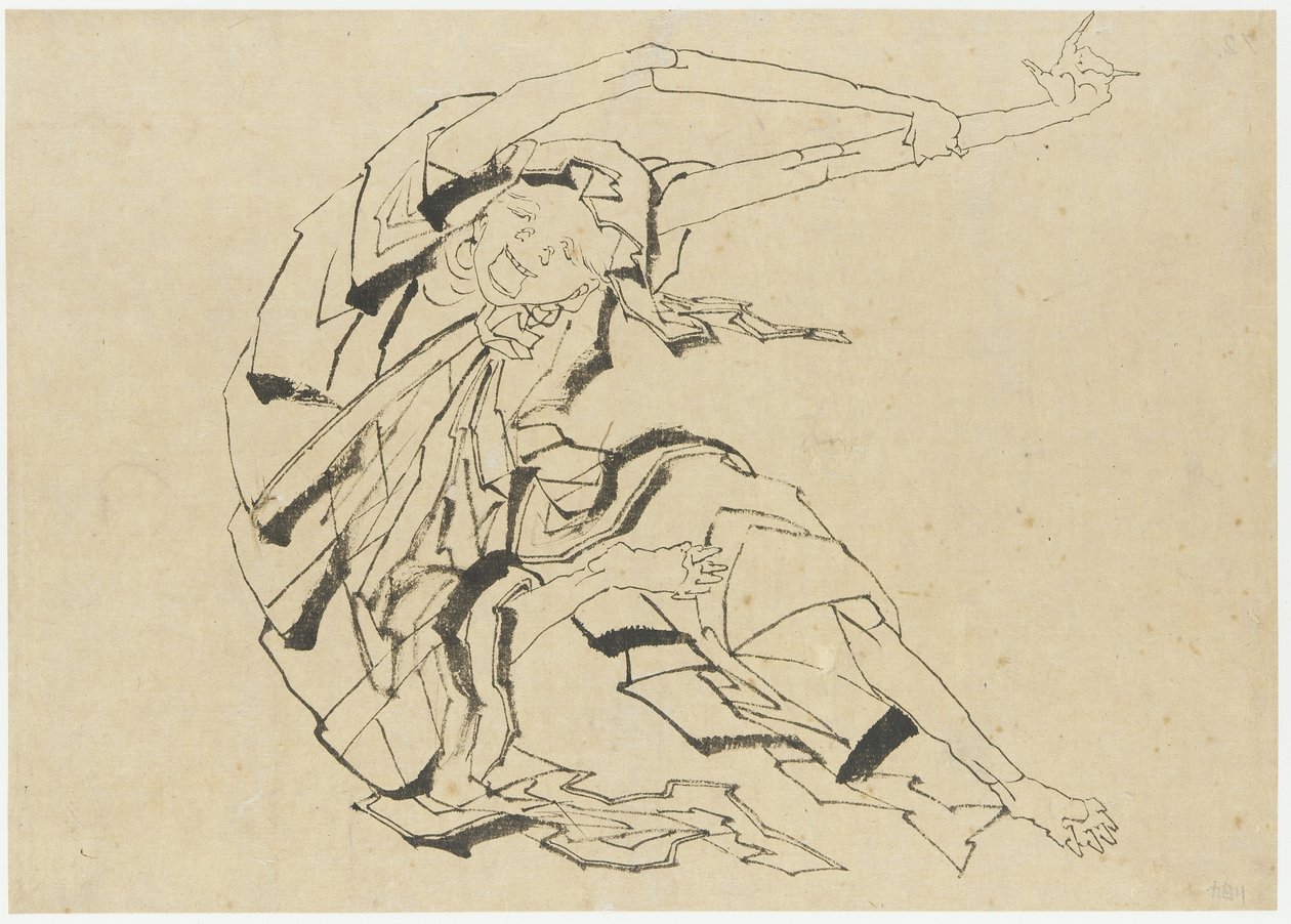 Langarmiger Mann, Edo-Zeit von Katsushika Hokusai