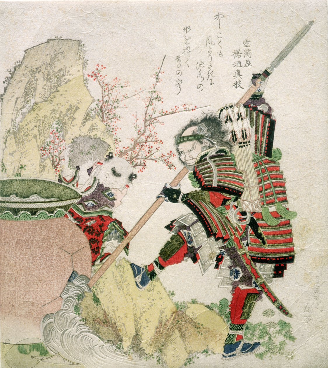 Sima Wengong (Shiba Onko) und Shinozuka, Herr von Iga (Shinozuka-iga-no-teami), 1821 von Katsushika Hokusai
