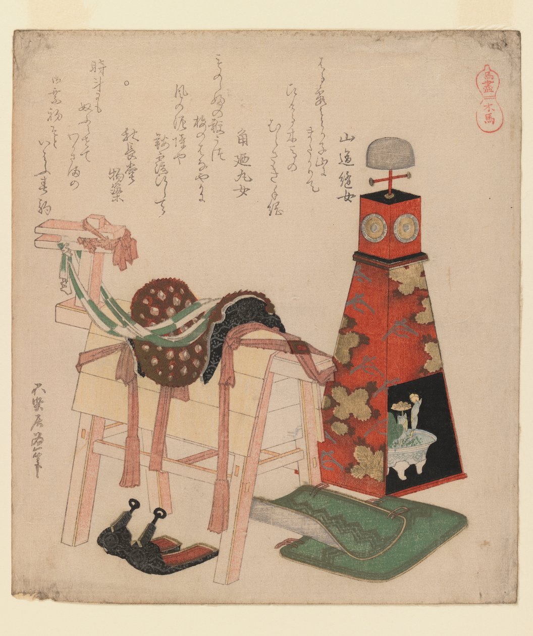 Holzpferd, aus der Serie Pferde, 1822 von Katsushika Hokusai