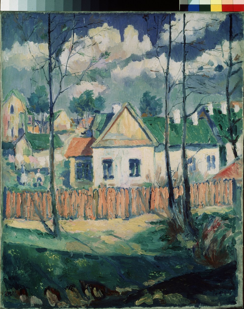 Frühling. Landschaft mit einem kleinen Haus von Kazimir Severinovich Malevich