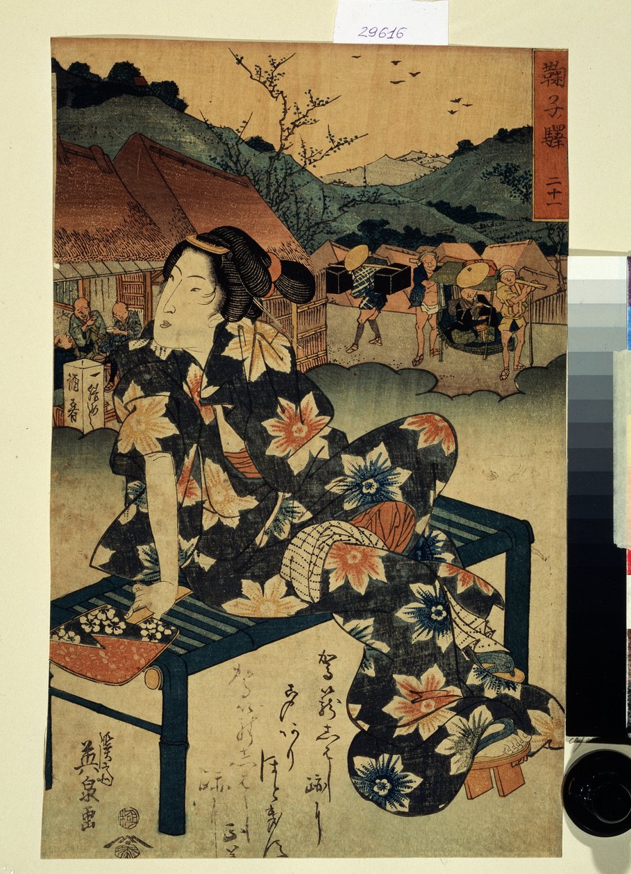 Serie über die Schönheiten von Tokaido: Mariko, Station 21 von Keisai Eisen