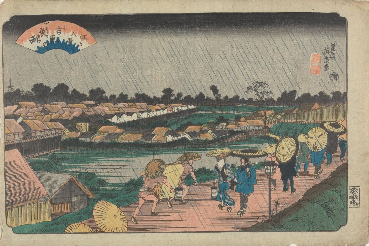 Nachtregen in der Yoshiwara von Keisai Eisen