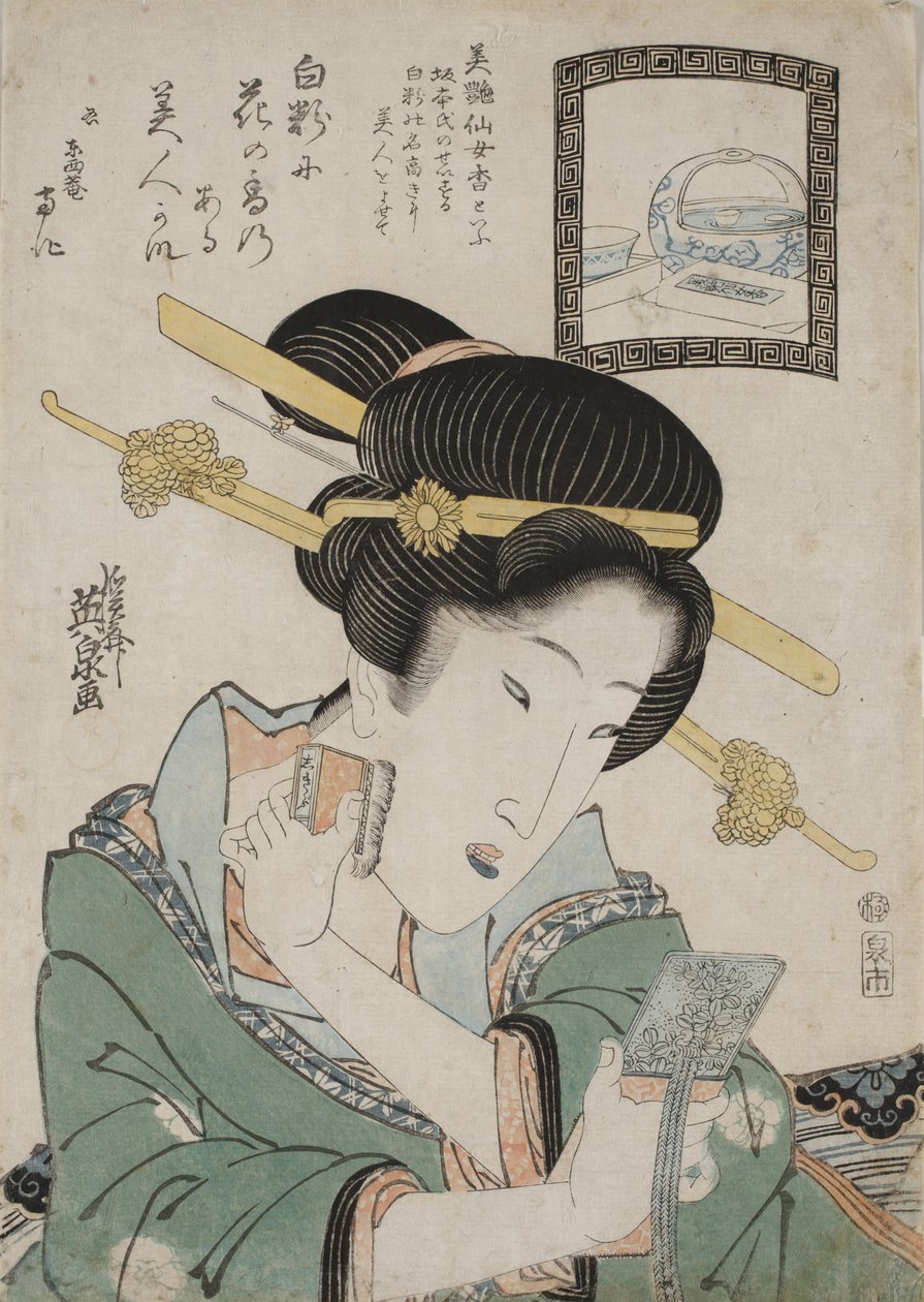 Das Bien Senjoko Gesichtspuder, ca. 1824 von Keisai Eisen