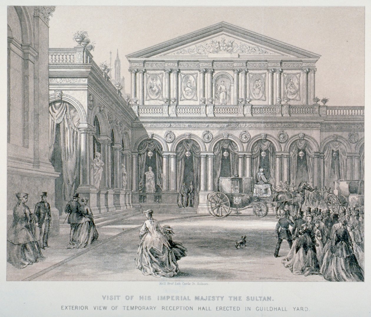 Besuch von Abd-ul-Aziz, Sultan der Türkei, in der Guildhall, City of London, 1867 von Kell Brothers