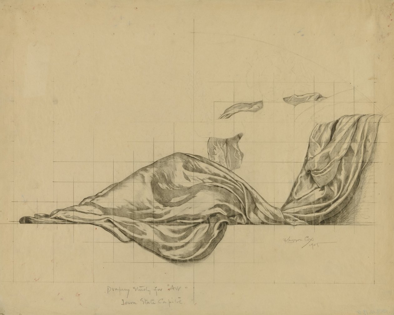 (Iowa State Capitol Rotunde) (Kunst, Studie für Panel) von Kenyon Cox