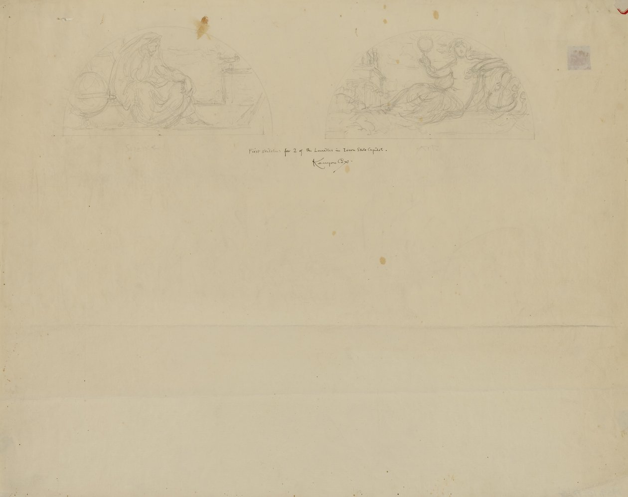 (Iowa State Capitol Rotunde) (Studie für zwei Lunetten) von Kenyon Cox