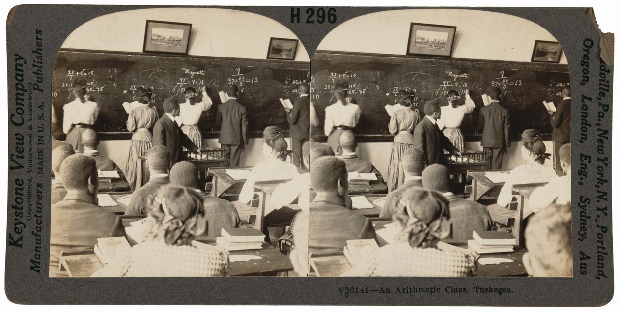 "Eine Arithmetikklasse, Tuskegee, Alabama", ca. 1900 von Keystone View Company