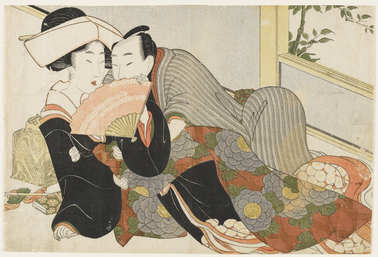 (Braut und Bräutigam) von Kikukawa Eizan