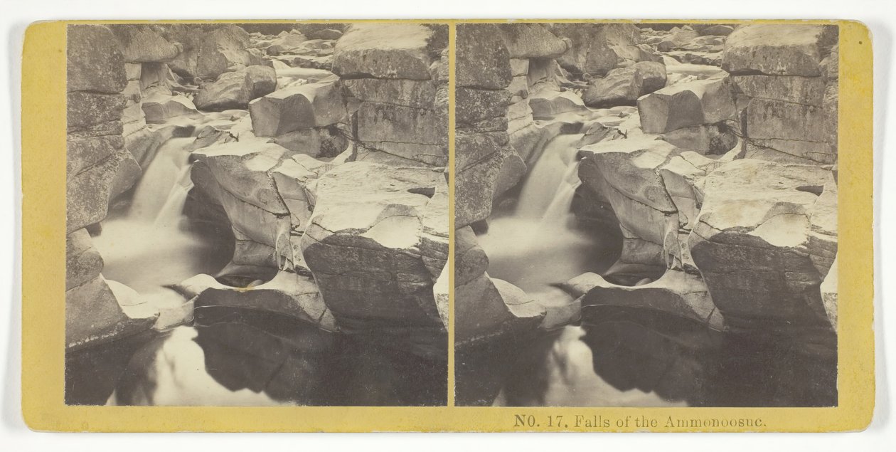 Wasserfälle des Ammonoosuc, 1855-75 von Kilburn Brothers, BW Kilburn