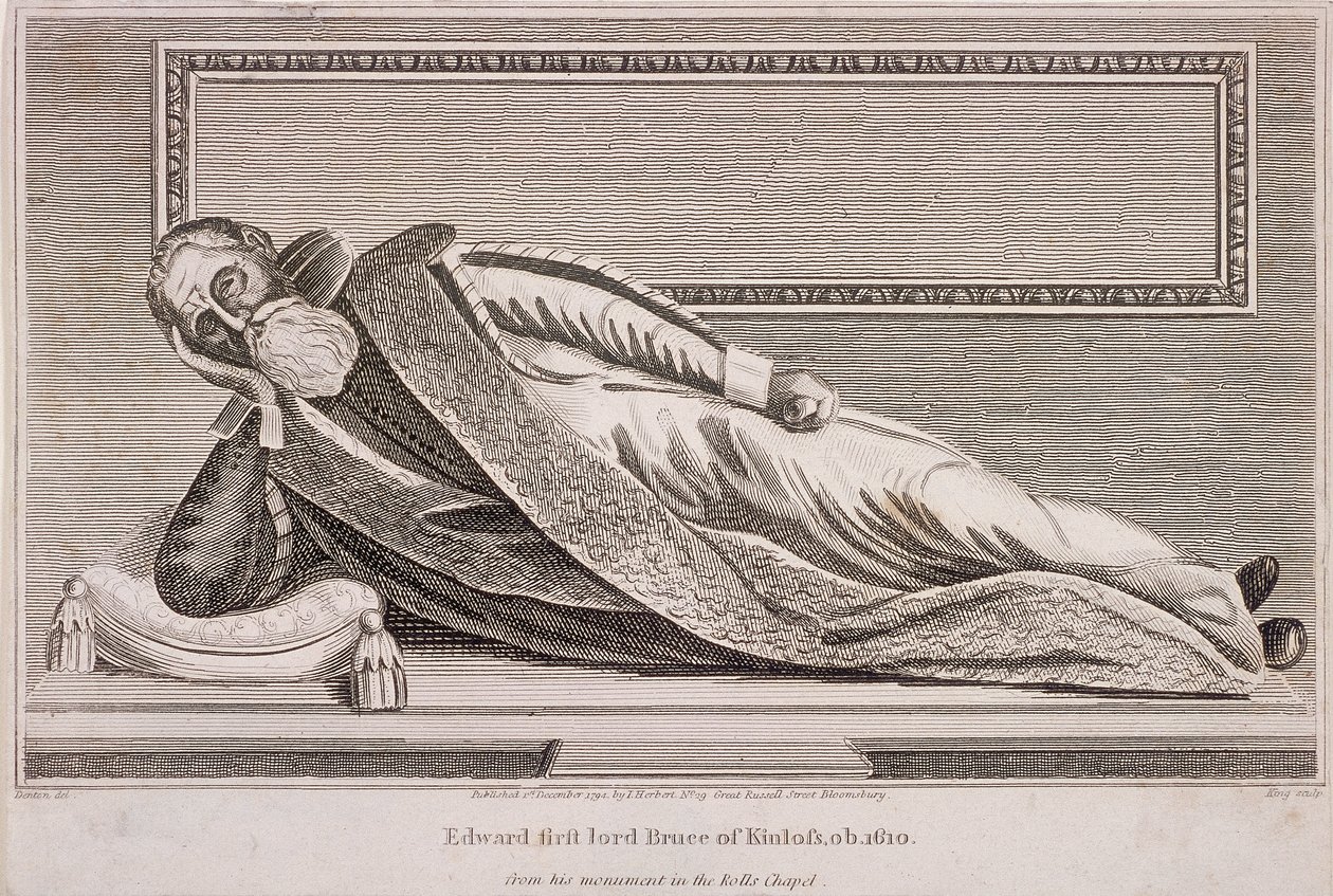 Denkmal für Sir Edward Bruce in der Rolls Chapel, Chancery Lane, London von King