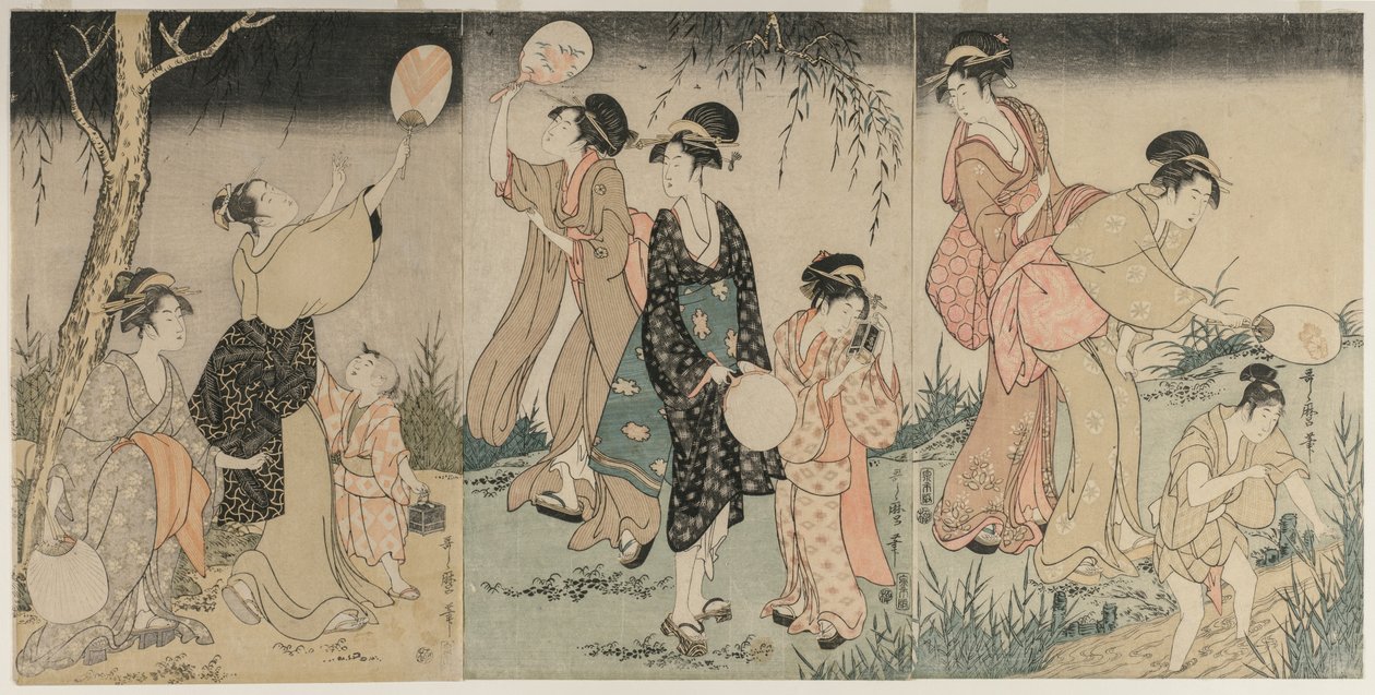 Glühwürmchen fangen, ca. 1796-1797 von Kitagawa Utamaro