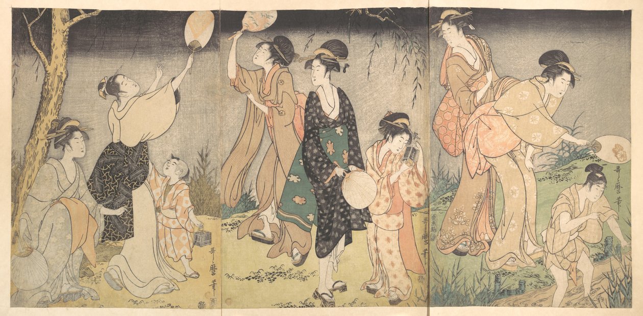 Glühwürmchen fangen (Hotaru gari) von Kitagawa Utamaro