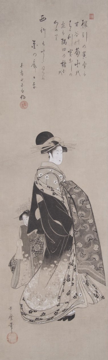 Kurtisane in Prozession von Kitagawa Utamaro