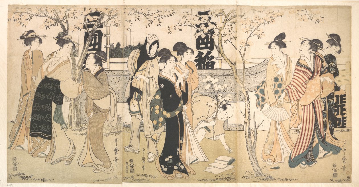 Schatzpräsentation am Mimeguri-Schrein von Kitagawa Utamaro